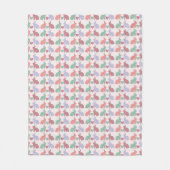 Polka Dot Bunnies en Hearts Pattern on Pink Fleece Deken (Voorkant)