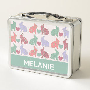 Polka Dot Bunnies Pattern op Roze Gepersonaliseerd