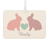 Polka Dot Bunnies Pink op maat Luchtverfrisser (Achterkant)