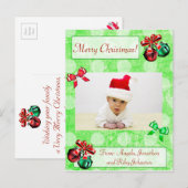 Polka Dot Carte postale de la famille de Noël (Devant / Derrière)