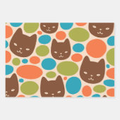 Polka Dot Cats Patroon Inpakpapier Vel (Voorkant 3)