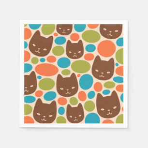 Polka Dot Cats Patroon Servet