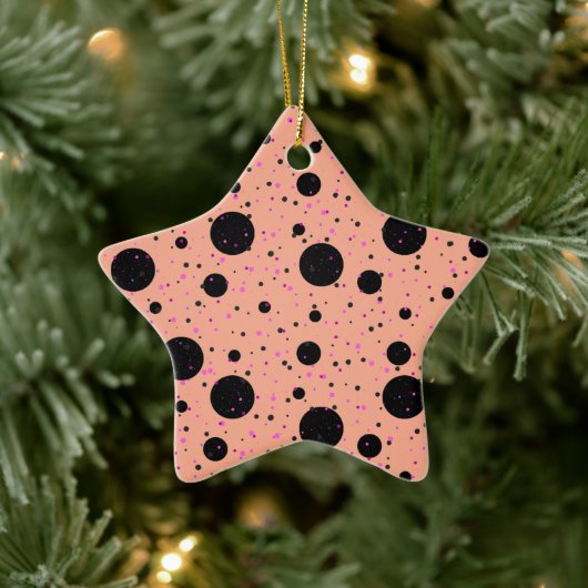 Polka Dot Ceramic Star Ornament (Boom)