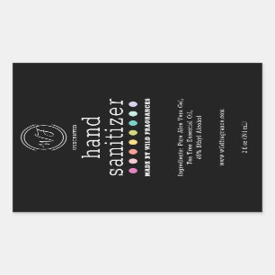 Polka Dot Chalkboard Large Hand Sanitizer Soap Rechthoekige Sticker