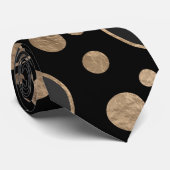 Polka Dot Chaos - grijs, zwart en goud Stropdas (Opgerold)