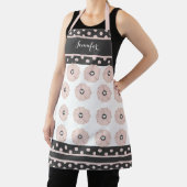  Polka Dot Charcoal Pink Personalized Apron Schort (Insitu)