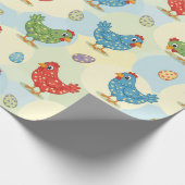 Polka Dot Chickens Wrapping Paper Cadeaupapier (Hoek)
