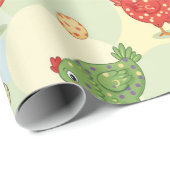 Polka Dot Chickens Wrapping Paper Cadeaupapier (Rol Hoek)