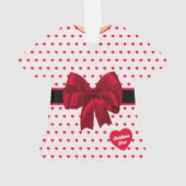 Polka Dot Christmas Ribbon Doll Dress T-shirt Ornament (achterkant)
