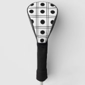Polka Dot Circle Black en White Check Pattern Golfheadcover (Voorkant)