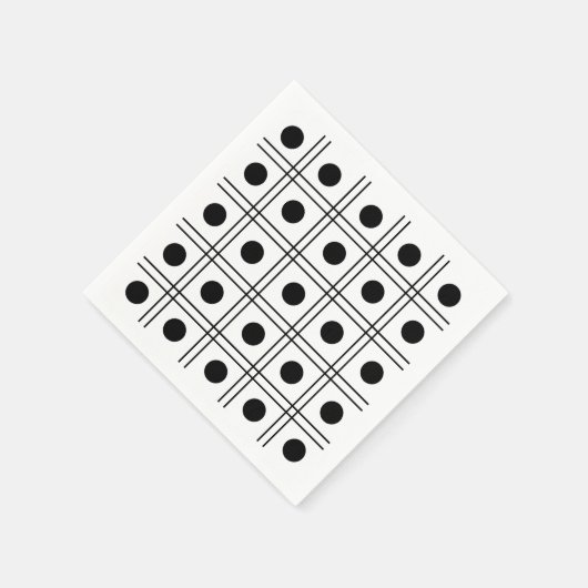 Polka Dot Circle Black en White Check Pattern Servet (Hoek)