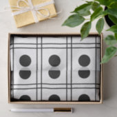 Polka Dot Circle Black en White Check Pattern Tissuepapier (Geschenk)