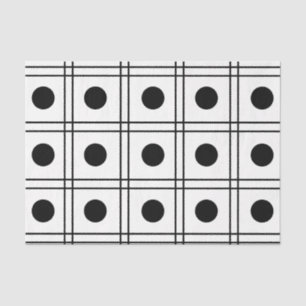 Polka Dot Circle Black en White Check Pattern Tissuepapier