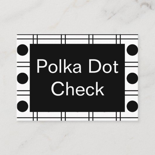 Polka Dot Circle Black en White Check Pattern Visitekaartje (Voorkant)