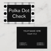 Polka Dot Circle Black en White Check Pattern Visitekaartje (Voorkant / Achterkant)