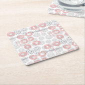 Polka Dot Circle Pattern Vierkante Kartonnen Onderzetter (Schuin)