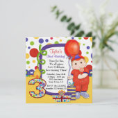 Polka Dot Circus derde verjaardag Kaart (Staand voorkant)