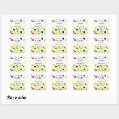 Polka Dot Colors Bookplaat Vierkante Sticker (Vel)