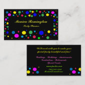 Polka Dot Colors Party Planner Visitekaartje (Voorkant / Achterkant)