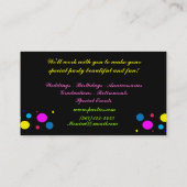 Polka Dot Colors Party Planner Visitekaartje (Achterkant)