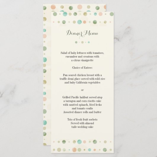 Polka Dot Columns Wedding Menu (Voorkant / Achterkant)