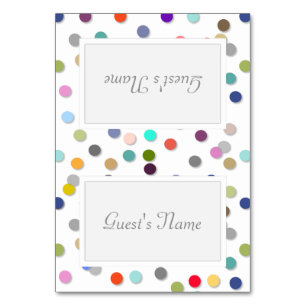 Polka Dot Confetti Naam Plaats Kaarten