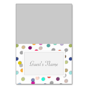 Polka Dot Confetti Naam Plaats Kaarten