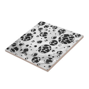 Polka Dot Cow Black en White Print Tegeltje