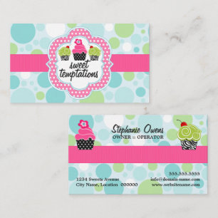 Polka Dot Crazy Cupcake Bakery Visitekaartje