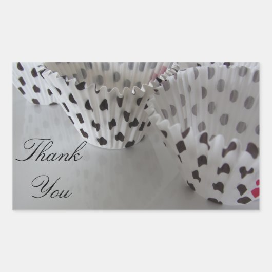 Polka Dot Cupcake Liners Rechthoekige Sticker (Voorkant)