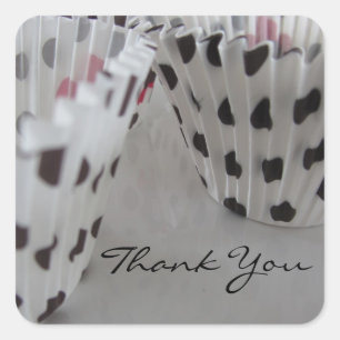 Polka Dot Cupcake Liners Vierkante Sticker