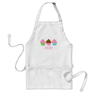 Polka Dot Cupcakes gepersonaliseerd Apron Standaard Schort