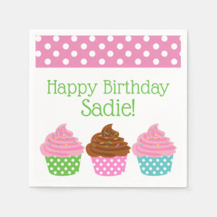 Polka Dot Cupcakes Persoonlijke partij Napkins Servet