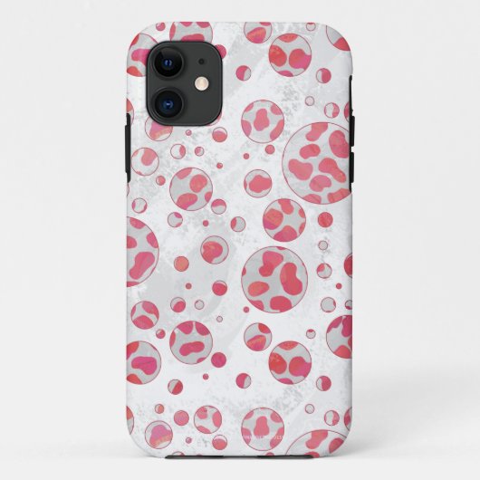 Polka Dot Dalmatian Pink and White Case-Mate iPhone Case (Achterkant)