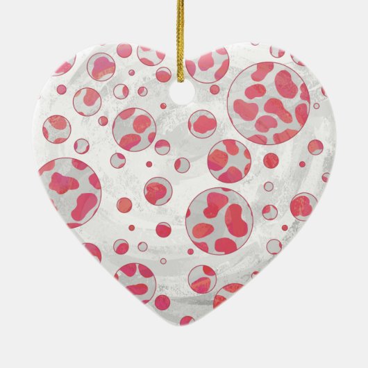 Polka Dot Dalmatian Pink and White Keramisch Ornament (Achterkant)