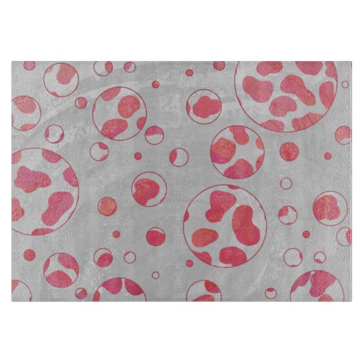 Polka Dot Dalmatian Pink and White Snijplank (Voorkant)