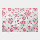 Polka Dot Dalmatian Pink and White Theedoek (Horizontaal)