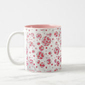 Polka Dot Dalmatian Pink and White Tweekleurige Koffiemok (Links)
