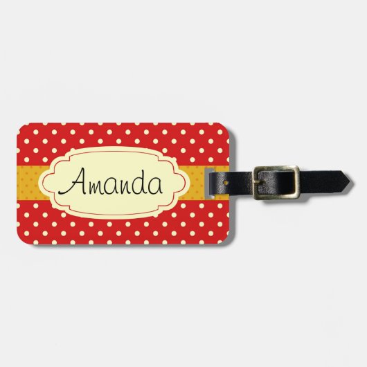 Polka Dot Design Bagagelabels (Voorkant horizontaal)