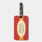Polka Dot Design Bagagelabels (Achterkant verticaal)