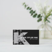 Polka Dot Distress — Monogram K Visitekaartje (Staand voorkant)