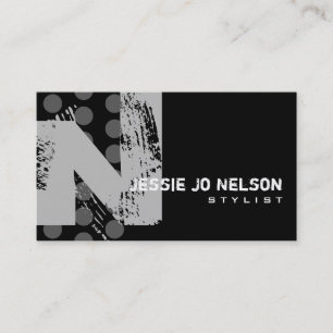 Polka Dot Distress — Monogram N Visitekaartje