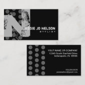 Polka Dot Distress — Monogram N Visitekaartje (Voorkant / Achterkant)