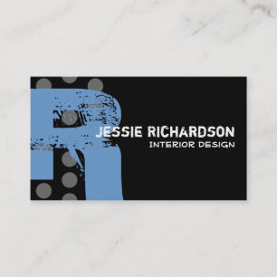 Polka Dot Distress — Monogram R Visitekaartje