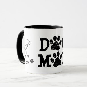 Polka Dot DOG MOM Pawprints Mok