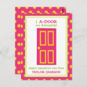 Polka Dot Door gepersonaliseerde Valentijnse kaart (Voorkant / Achterkant)
