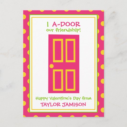 Polka Dot Door gepersonaliseerde Valentijnse kaart (Voorkant)
