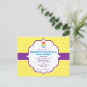 Polka Dot Easter Invitation Post Kaart (Staand voorkant)