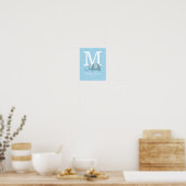 Polka Dot Elephant Initiaal Monogram Nursery Poste Poster (Keuken)