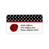 Polka Dot en Lady Bug Adresetiketten Etiket (Voorkant)